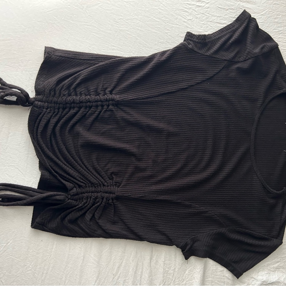 2 Ruched Tops (Black, Grey)